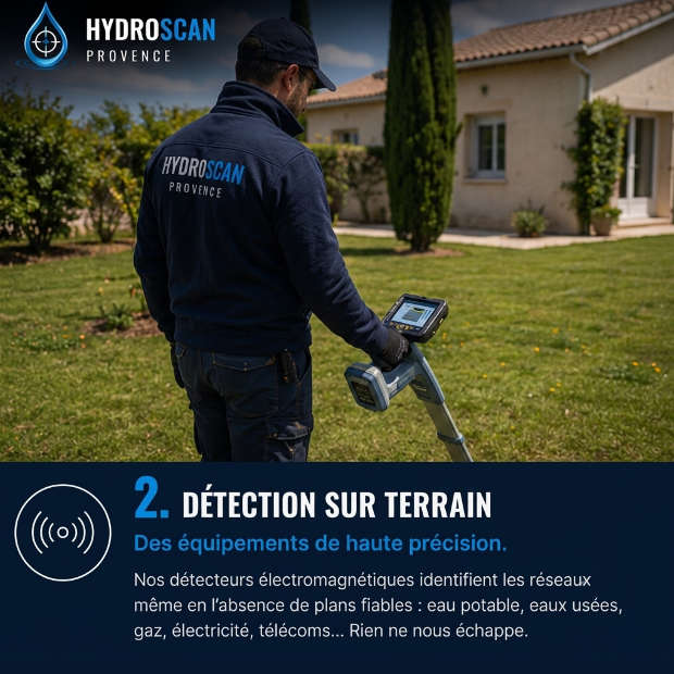 Détection sur terrain — Une précision indispensable avant vos travaux.