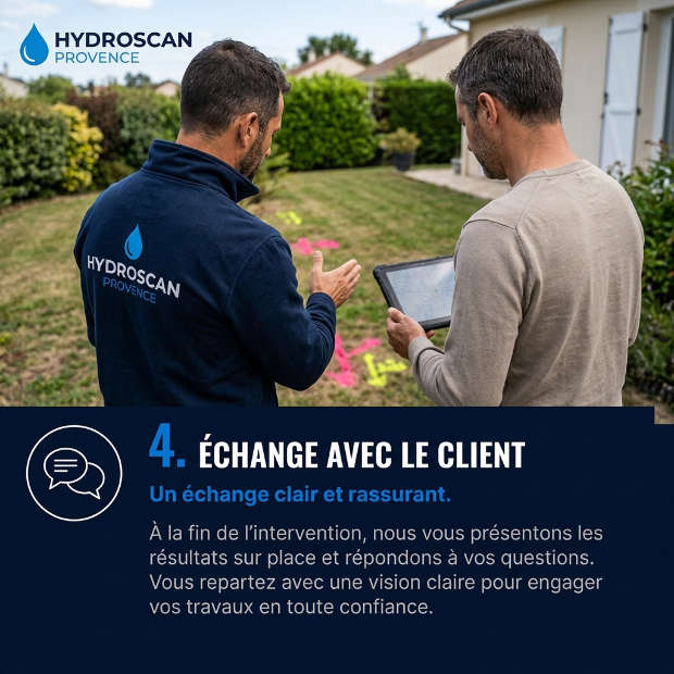 Échange avec le client — Un échange clair et rassurant.